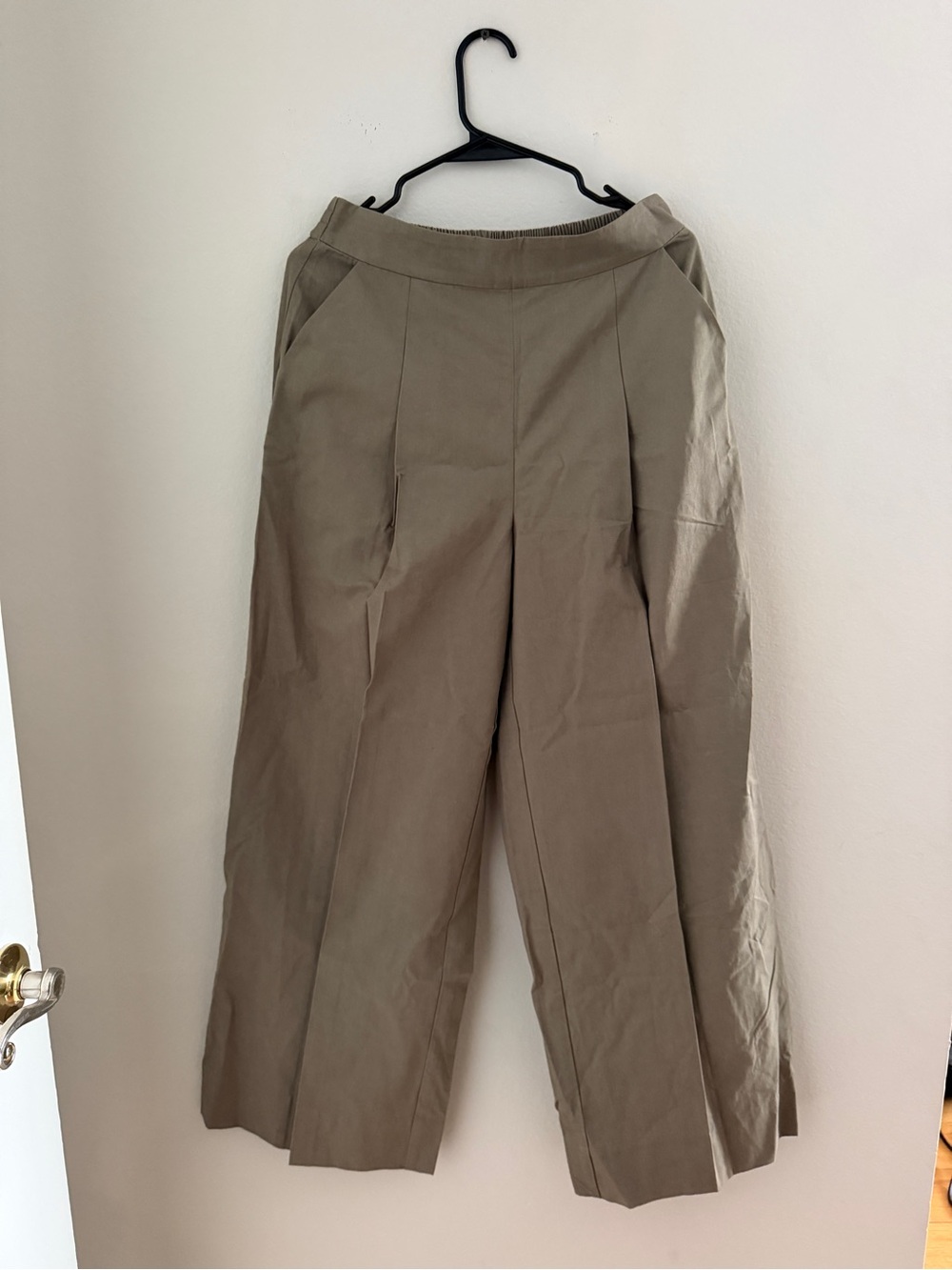 Evereve Wide-Leg Khaki Pants